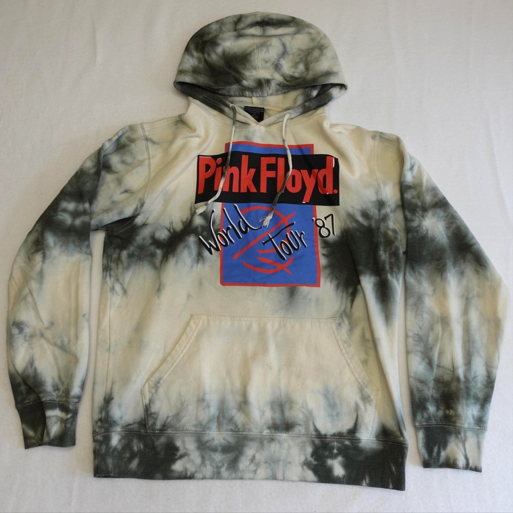 Pink Floyd Hoodie Mens M Multicolor Tie Dye World Tour '87 Graphic Fleece